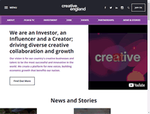 Tablet Screenshot of creativeengland.co.uk